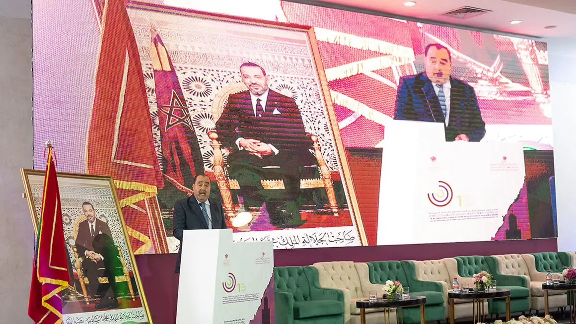 PHOTO/ATALAYAR/GUILLERMO LÓPEZ - Driss Lachguar en el Foro Internacional de Jóvenes Parlamentarios Socialistas y Socialdemócratas de Marrakech en Marruecos