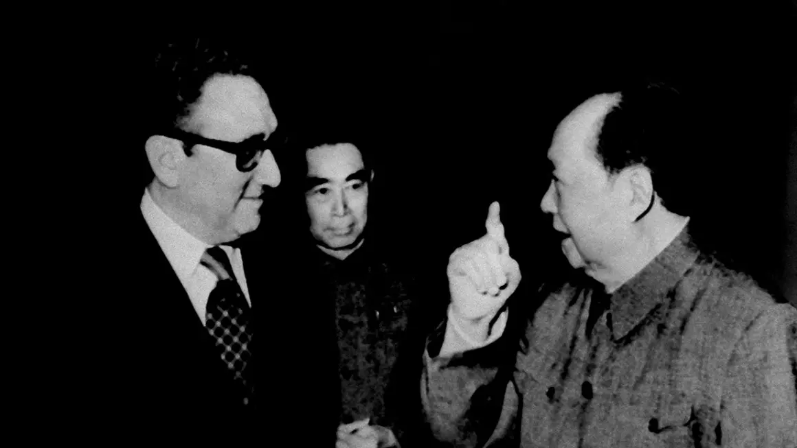 (FILES) US president Nixon's special advisor, Henry Kissinger (L) meets with Chinese Chairman Mao Sedong (R) as Premier Zhou Enlai looks on , February 17, 1973 in Beijing. Former US secretary of state Henry Kissinger, a key figure of American diplomacy in the post-World War II era, died November 29, 2023 at the age of 100, his association said. (Photo by XINHUA / AFP)