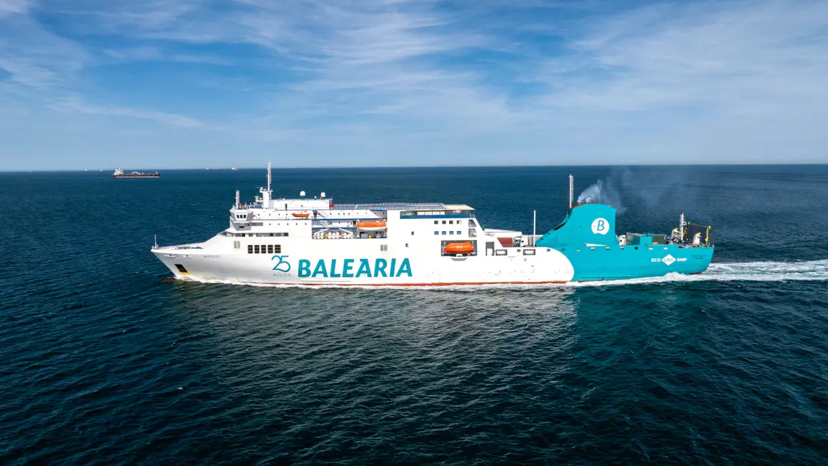 Ferry de la compañía Baleària en medio del Mediterráneo dirección Marruecos <strong>- PHOTO/BALEÀRIA</strong>