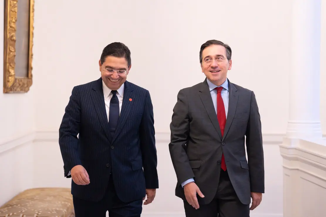 Nasser Bourita, ministro de Asuntos Exteriores de Marruecos, y Jos&eacute; Manuel Albares, ministro de Asuntos Exteriores de Espa&ntilde;a - PHOTO/MINISTERIO DE ASUNTOS EXTERIORES DE ESPA&Ntilde;A