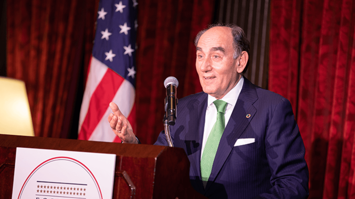 Ignacio Galán durante su intervención en la gala de la Foreign Policy Association