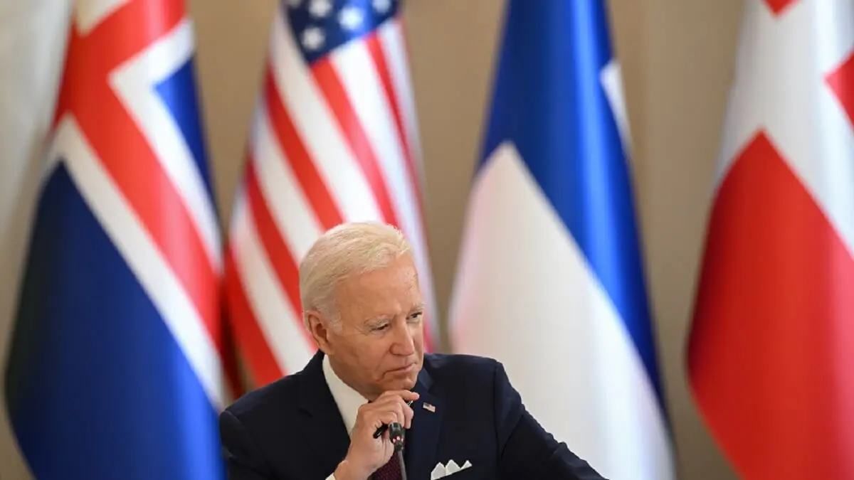PHOTO/ANDREW CABALLERO-REYNOLDS/AFP - El presidente estadounidense Joe Biden participa en la Cumbre de Líderes Nórdicos-Estadounidenses en el palacio presidencial de Helsinki, Finlandia, el 13 de julio de 2023