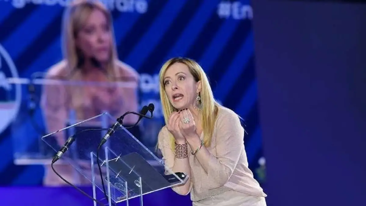 La líder y fundadora de Fratelli d'Italia, Giorgia Meloni, en un mitin de campaña - PHOTO/FdI