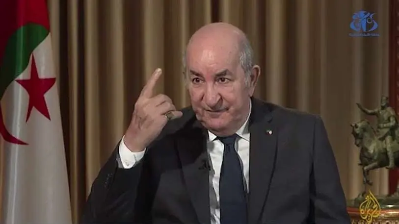 PHOTO/ARCHIVO - Presidente de Argelia, Abdelmadjid Tebboune durante una emisión televisiva