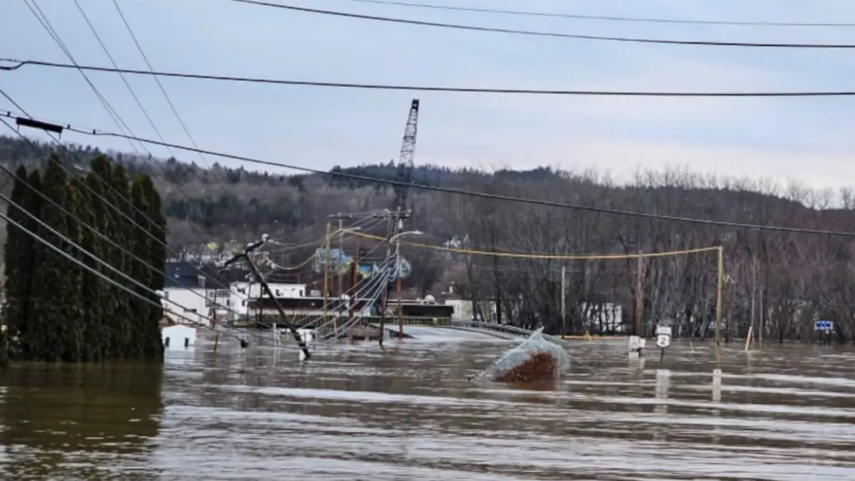 Imagen de las inundaciones en Maine