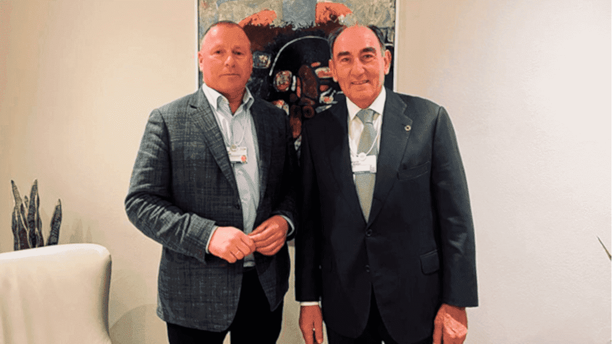 Nicolai Tangen, CEO de Norges Bank e Ignacio Galán, presidente de Iberdrola, reunidos en el Foro de Davos 2024