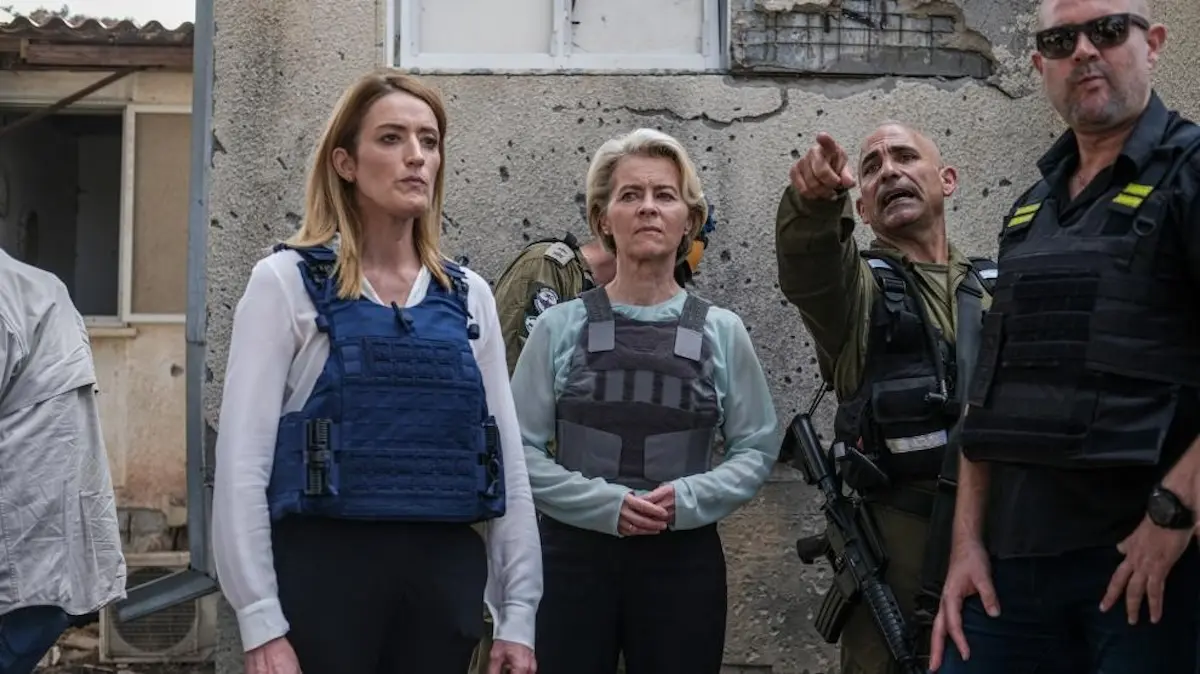 Ursula von der leyen y Roberta Metsola en Israel