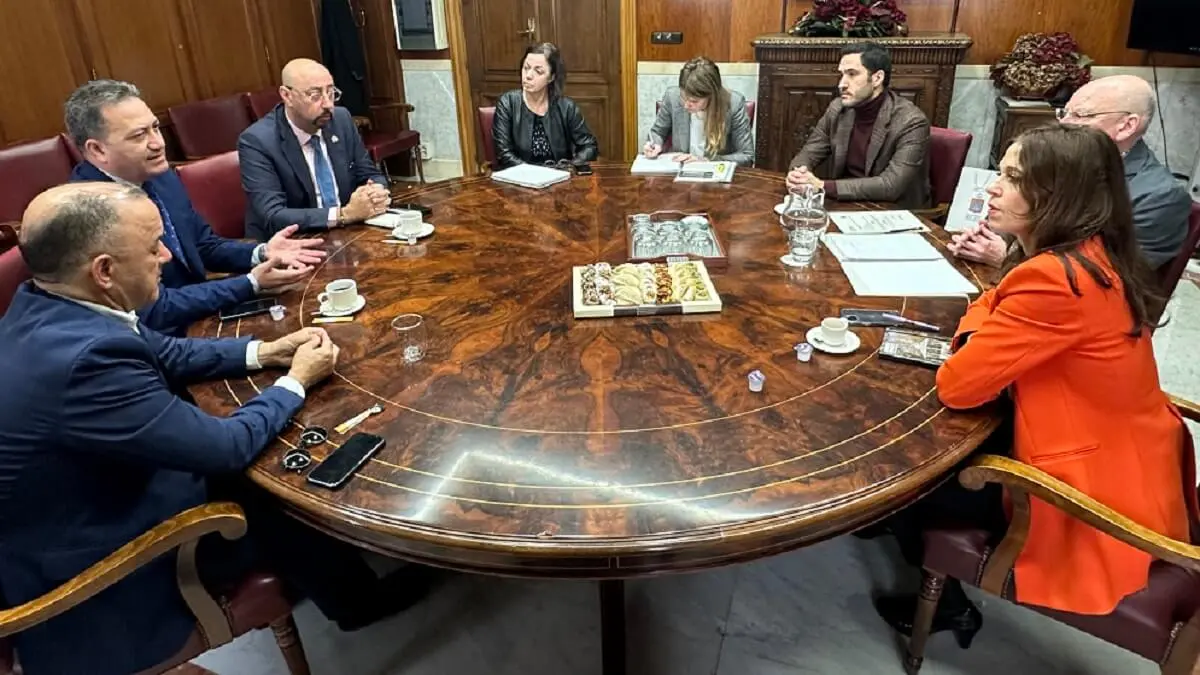 Imagen del encuentro entre la alcaldesa de Vitoria, Maider Extebarria, y el alcalde de Tánger, Mounir Laymouri - PHOTO/AYUNTAMIENTO VITORIA-GASTEIZ