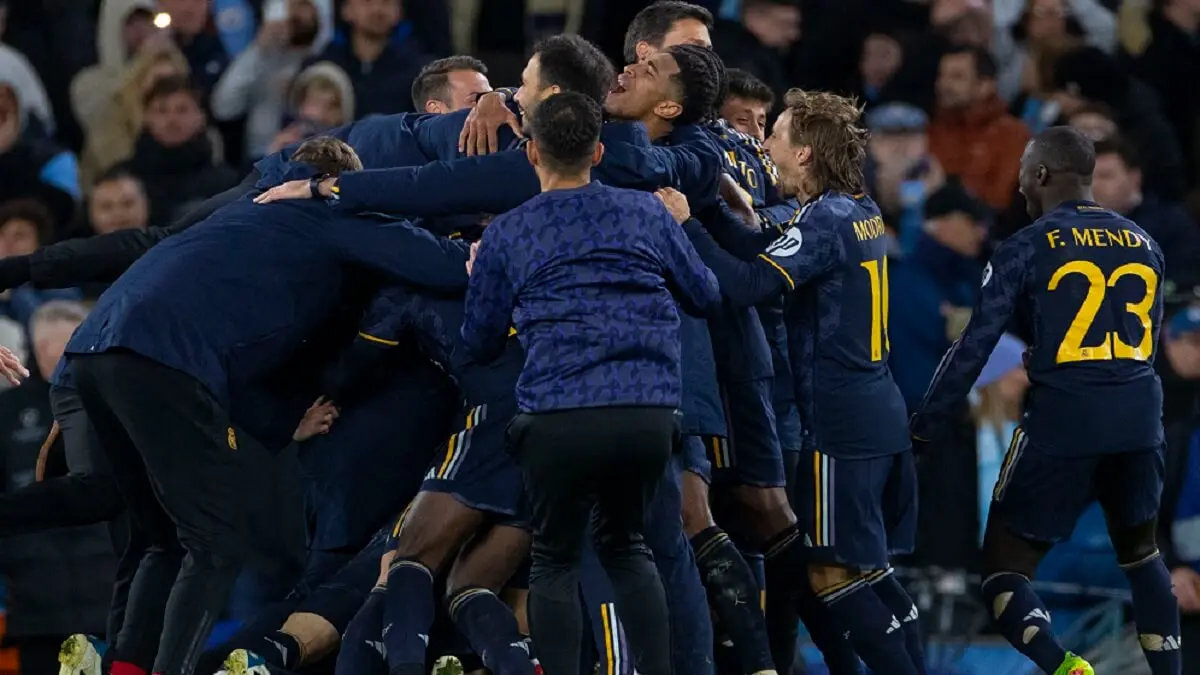 El Manchester City y el Real Madrid disputan el partido de vuelta de cuartos de final de la Liga de Campeones de la UEFA en el Etihad Stadium de Manchester, Inglaterra, el 17 de abril de 2024 - PHOTO/MI News/NurPhoto/NurPhoto vía AFP