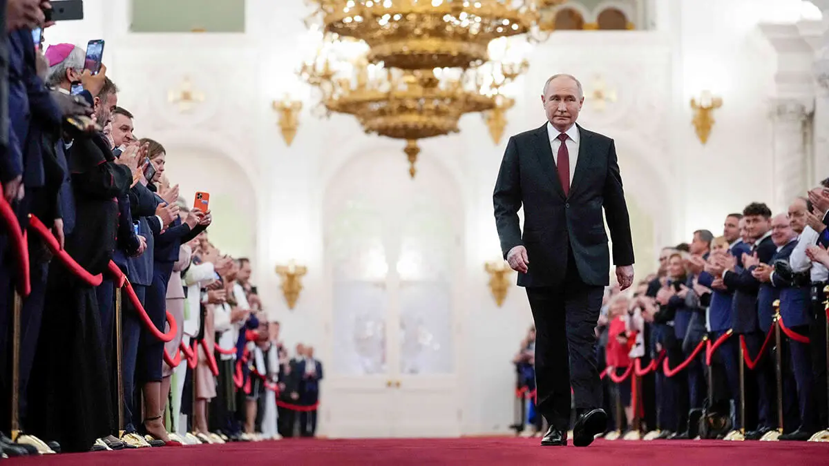 El presidente electo ruso Vladimir Putin, antes de su ceremonia de toma de posesión en el Kremlin en Moscú el 7 de mayo de 2024 - AFP/ALEXANDER ZEMLIANICHENKO
