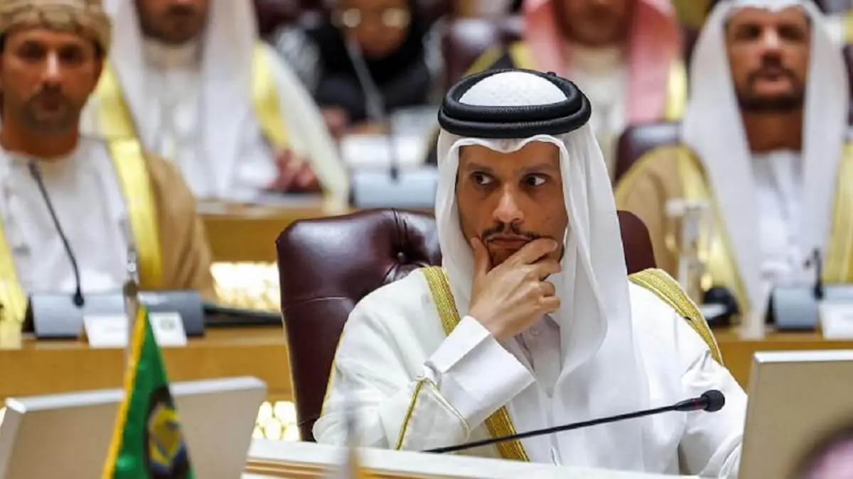 El ministro de Asuntos Exteriores de Qatar, Sheikh Mohammed bin Abdulrahman bin Jassim al-Thani, asiste a una reunión de la Asociación Estratégica CCG-EEUU en la que se discute la situación humanitaria en Gaza, en Riad, el 29 de abril de 2024 – PHOTO/AFP