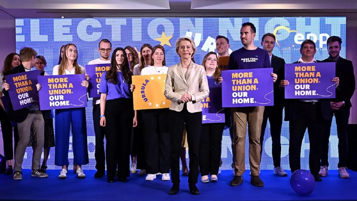 La presidenta de la Comisión Europea y candidata principal del PPE, Ursula von der Leyen - Kenzo TRIBOUILLARD / AFP