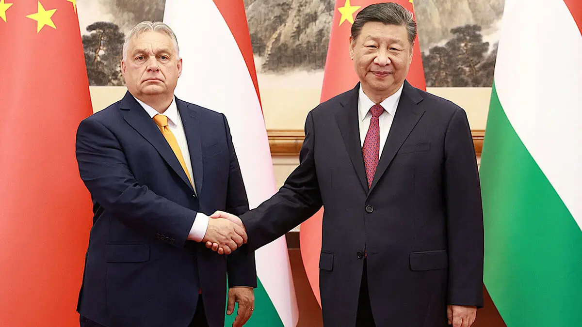 <p>El presidente chino, Xi Jinping, se reúne con el primer ministro húngaro, Viktor Orban, en la Casa de Huéspedes Estatal Diaoyutai en Pekín, China, el 8 de julio de 2024 - PHOTO/CHINA DAILY vía REUTERS </p>