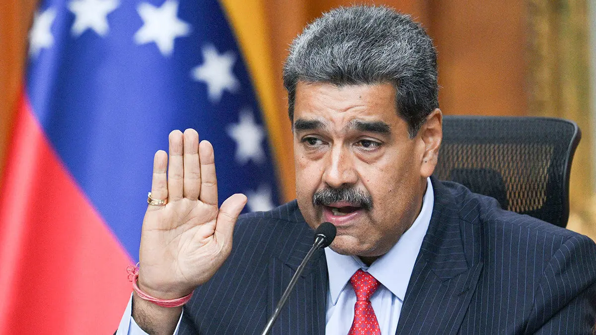 <p>Nicolás Maduro, en una conferencia de prensa con los medios internacionales tras las elecciones presidenciales, en el Palacio Presidencial de Miraflores en Caracas el 31 de julio de 2024 - AFP/FEDERICO PARRA</p>