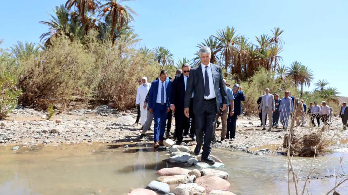Tras los daños causados por las fuertes lluvias que se produjeron en las regiones del sudeste, el ministro de agricultura, Mohamed Sadiki, visitó la región de Ouarzazate para comprobar los efectos de las recientes precipitaciones – PHOTO/REDES SOCIALES 