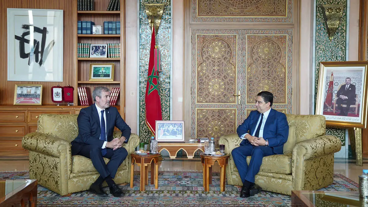El presidente canario, Fernando Clavijo, visito Marruecos donde ha mantenido una reunión con el Ministro de Asuntos Exteriores marroquí Nasser Bourita - PHOTO/@Marocdiplo_EN
