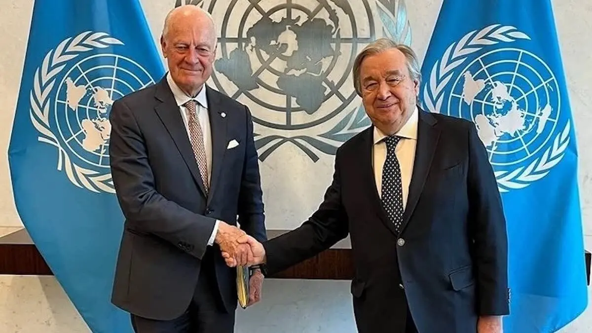 António Guterres y Staffan de Mistura
