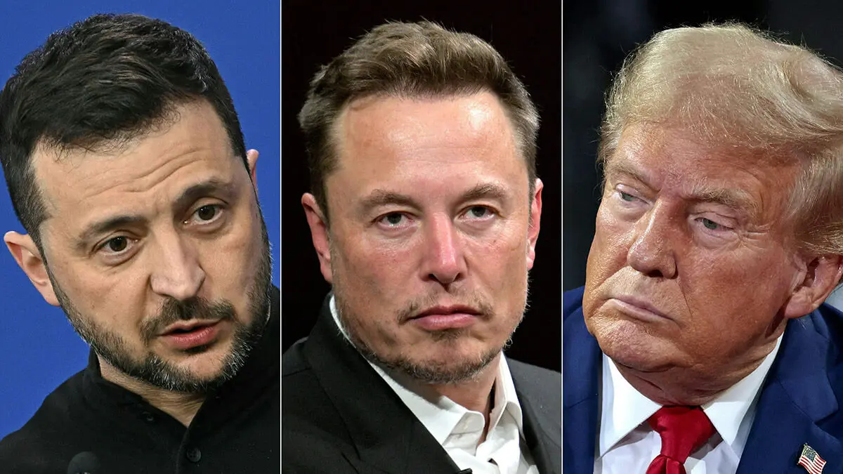 Combinación de imágenes del presidente de Ucrania, Volodymyr Zelensky, Elon Musk y de Donald Trump - PHOTO/ARCHIVO