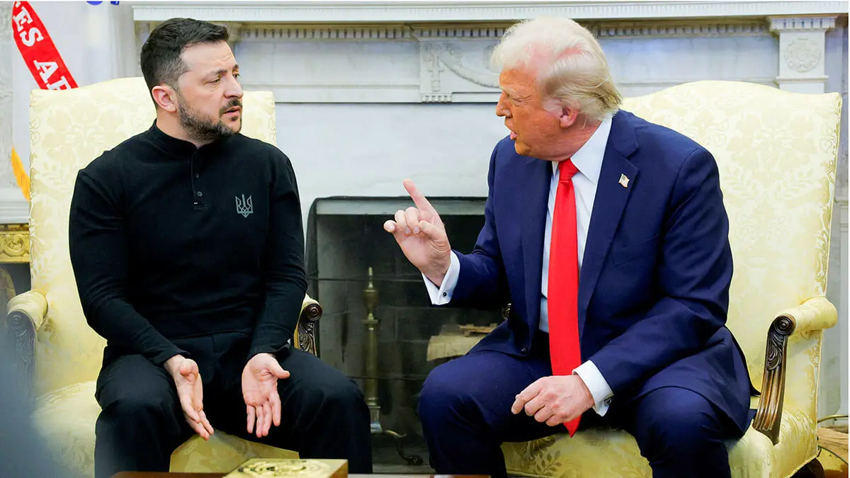 El presidente estadounidense Donald Trump se reúne con el presidente ucraniano Volodimir Zelenski en la Casa Blanca en Washington, DC, EE. UU., el 28 de febrero de 2025 - REUTERS/BRIAN SNYDER