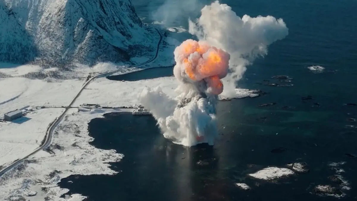 El impacto contra las aguas cercanas a la zona de despegue provocó una tremenda explosión al contener los depósitos todavía gran cantidad de oxígeno líquido y propano líquido -&nbsp;PHOTO/Isar Aerospace