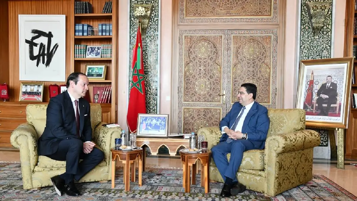 El ministro de Asuntos Exteriores, Cooperación Africana y Marroquíes Residentes en el Extranjero, Nasser Bourita, y el ministro panameño de Relaciones Exteriores, Javier Martínez-Acha Vásquez - PHOTO/REDES SOCIALES/X/MAROC DIPLOMATIE/@MarocDiplomatie