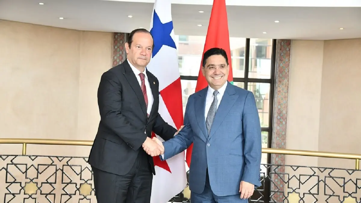 El ministro de Asuntos Exteriores, Cooperación Africana y Marroquíes Residentes en el Extranjero, Nasser Bourita, y el ministro panameño de Relaciones Exteriores, Javier Martínez-Acha Vásquez - PHOTO/REDES SOCIALES/X/MAROC DIPLOMATIE/@MarocDiplomatie