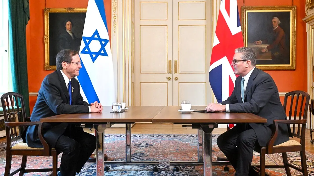 Isaac Herzog, presidente de Israel, y Keir Starmer, primer ministro del Reino Unido durante las reuniones del 11 de septiembre en Downing Street, Londres - PHOTO/X/ISAAC HERZOG