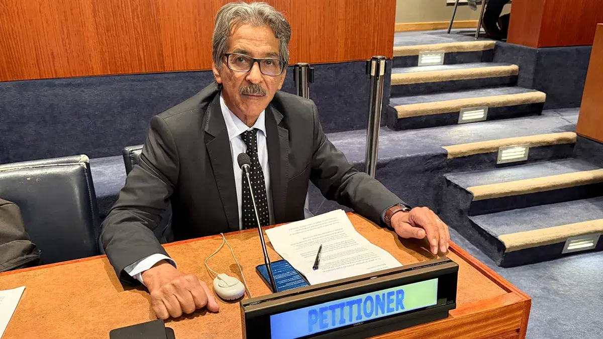 Intervenci&oacute;n de Hach Ahmed Bericalla, primer secretario del Movimiento Saharaui por la Paz (MSP), durante la Cuarta Comisi&oacute;n de la Organizaci&oacute;n de las Naciones Unidas - PHOTO/ATALAYAR