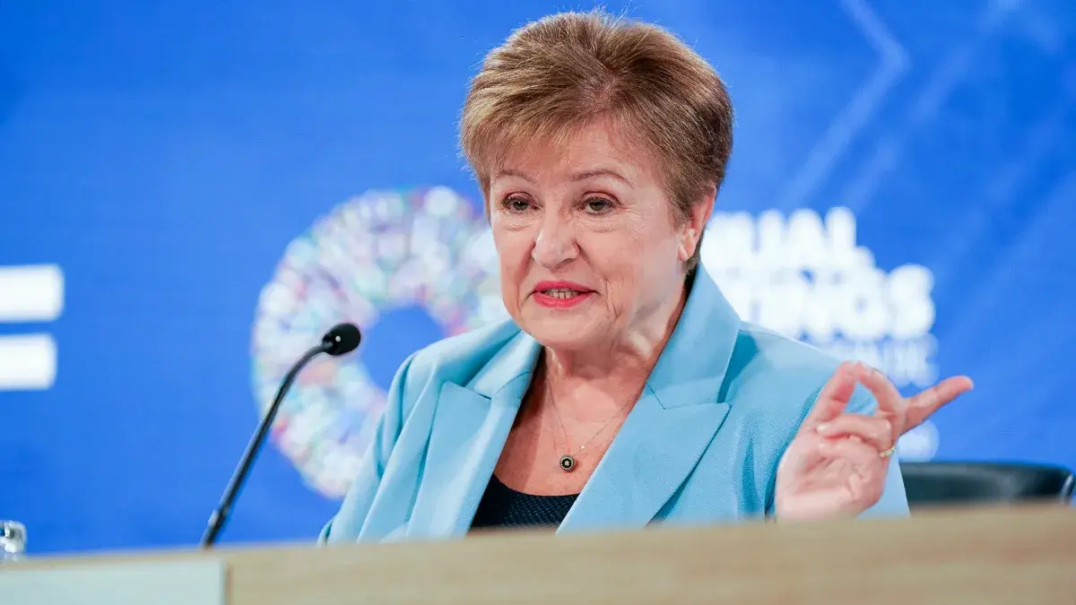 <p>La directora gerente del FMI y el Banco Mundial, Kristalina Georgieva, asiste a una conferencia de prensa en las Reuniones Anuales del FMI y el Banco Mundial en Washington, D.C., EE. UU., el 16 de octubre de 2025 - REUTERS/ ELIZABETH FRANTZ</p>
