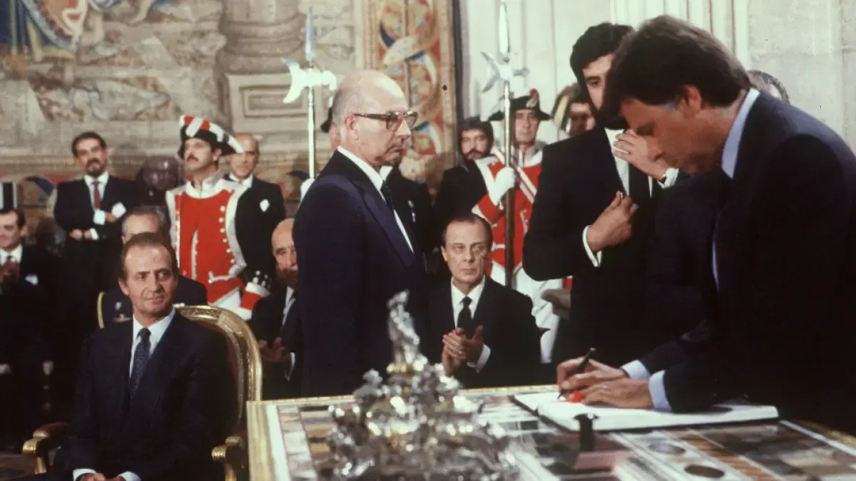 Juan Carlos I y Felipe Gonz&aacute;lez