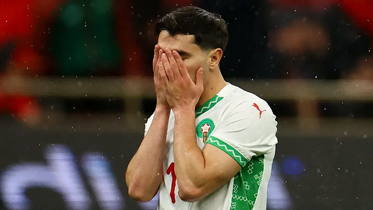 <p>El marroqu&iacute; Brahim D&iacute;az abatido - REUTERS/ SIPHIWE SIBEKO&nbsp;</p>
