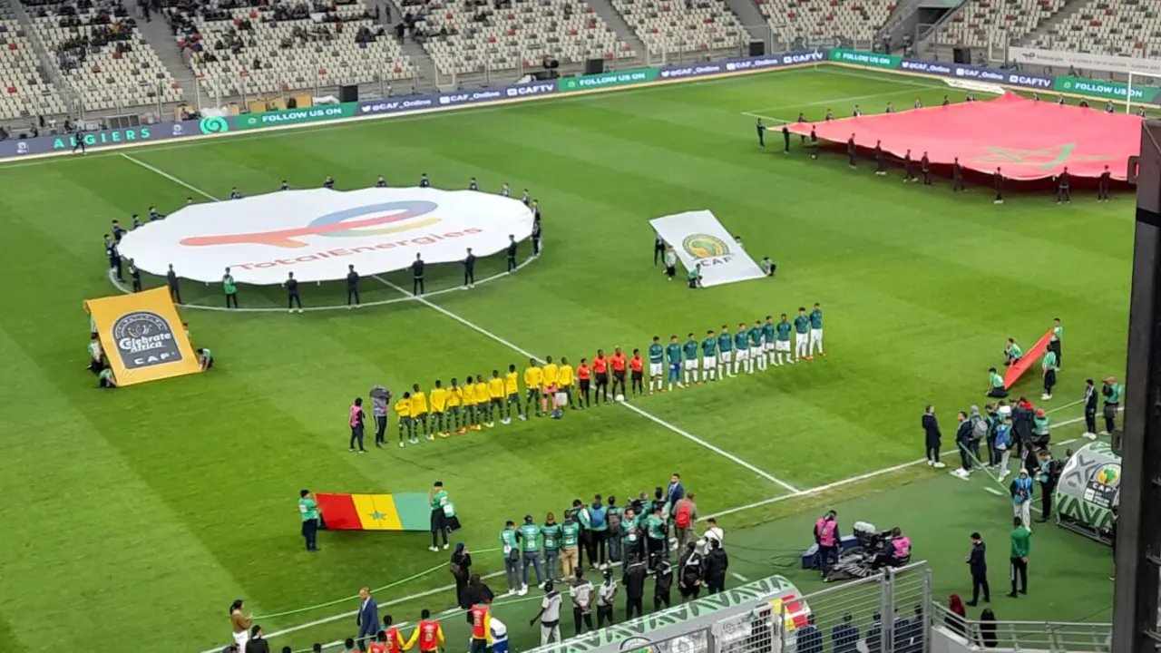 PHOTO/TWITTER/@fafidiouf - Final de la CAN Sub-17 entre Senegal y Marruecos en el Estadio Nelson Mandela