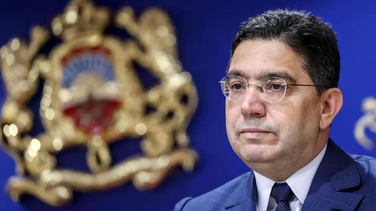 El ministro de Asuntos Exteriores marroquí, Nasser Bourita, en una conferencia de prensa - AFP/FADEL SENNA