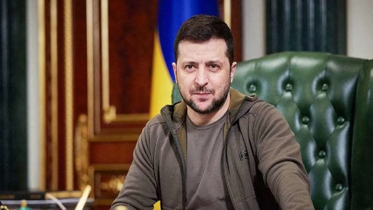 AFP PHOTO/Ukrainian presidential press service - El presidente ucraniano Volodímir Zelenski pronuncia un discurso en vídeo en Kiev el 15 de marzo de 2022&nbsp;
