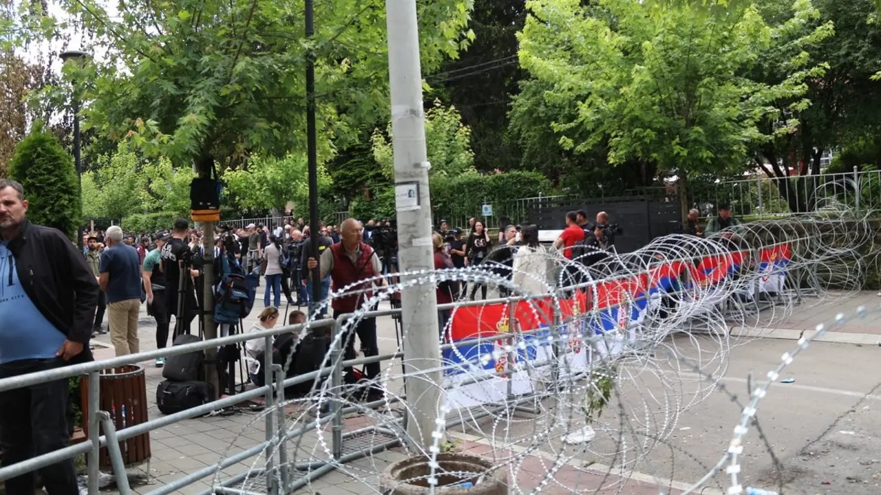 PHOTO/MARTA MORENO - Manifestaciones en el norte de Kosovo