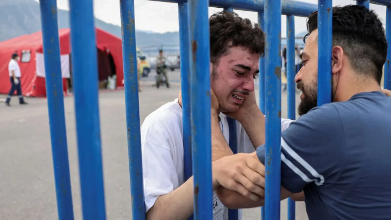 REUTERS/Stelios Misinas - Fedi, un superviviente sirio del naufragio de 18 años, se reúne con su hermano Muhammad