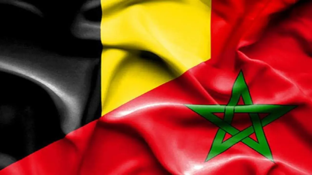 PHOTO/FILE - Banderas de Bélgica y Marruecos