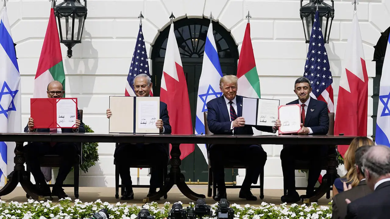 AP/ALEX BRANDON - La ceremonia de firma de los Acuerdos de Abraham en el Jardín Sur de la Casa Blanca, en Washington