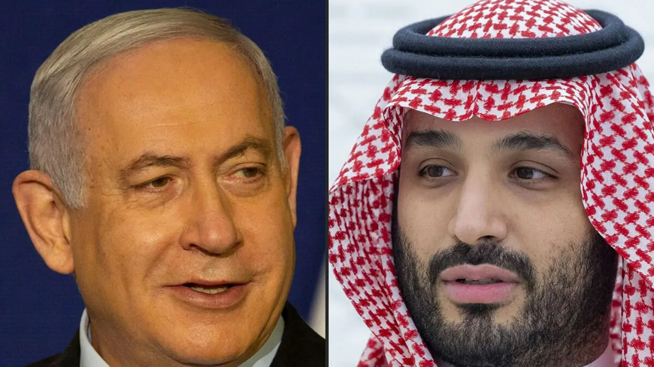PHOTO/ATALAYAR - Combinación de imágenes del primer ministro israelí Benjamin Netanyahu y del príncipe heredero de Arabia Saudí, Mohammed bin Salman