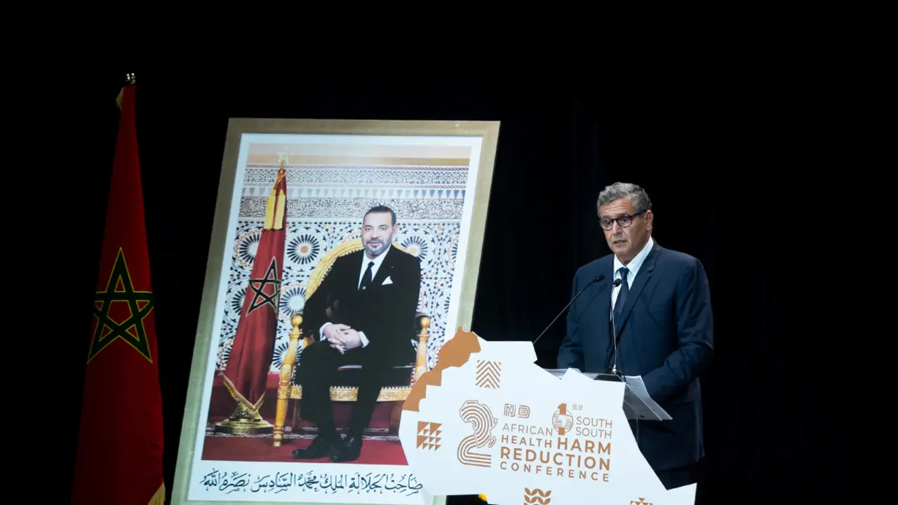 PHOTO/ATALAYAR/GUILLERMO LÓPEZ - Aziz Akhannouch en la II Conferencia Africana sobre la Reducción de los Riesgos Sanitarios