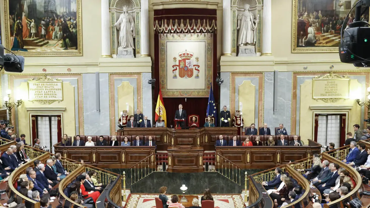 PHOTO/Casa de S.M. el Rey - Vista general del hemiciclo durante la intervención de Su Majestad el Rey durante su intervención en la apertura de la XV Legislatura