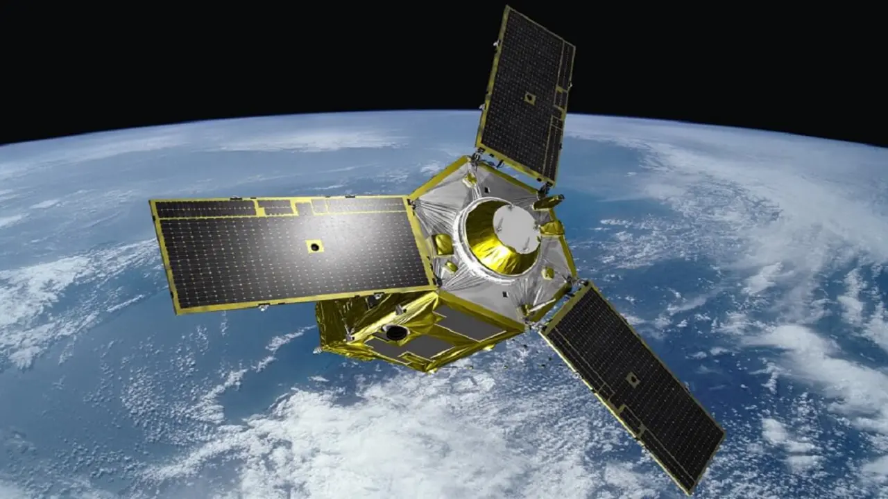 PHOTO/Thales Alenia Space - Imagen artística de un satélite de reconocimiento Pleiades. Dos unidades fueron fabricadas para Marruecos por el consorcio formado por Airbus Defence and Space France y Thales Alenia Space France
