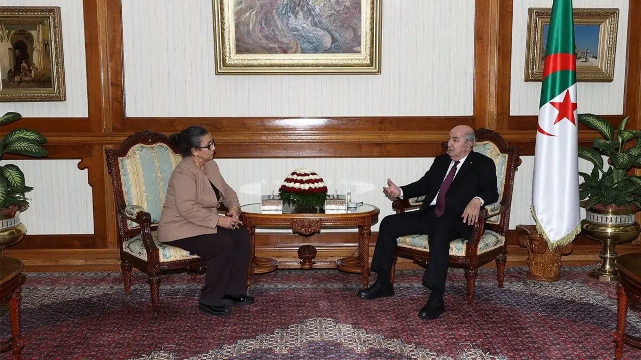 Louiza Hannoune y Abdelmadjid Tebboune