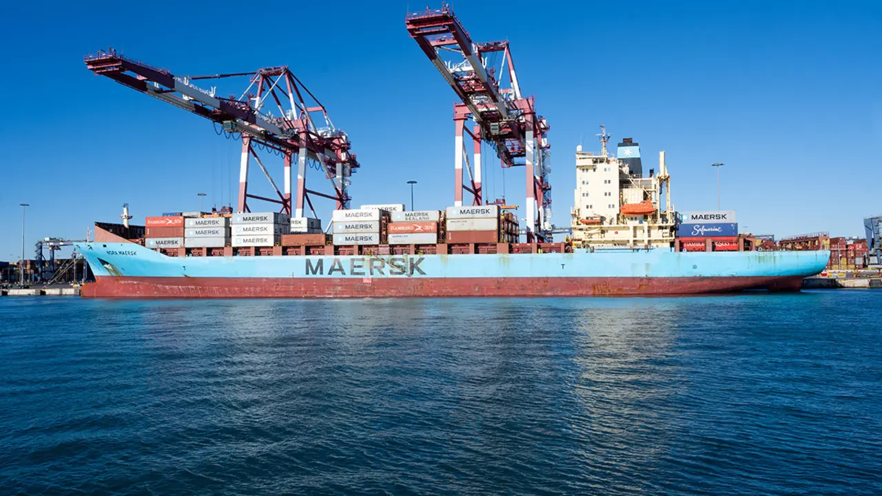 Buque de contenedores de la compañía naviera danesa Maersk - PHOTO/FILE