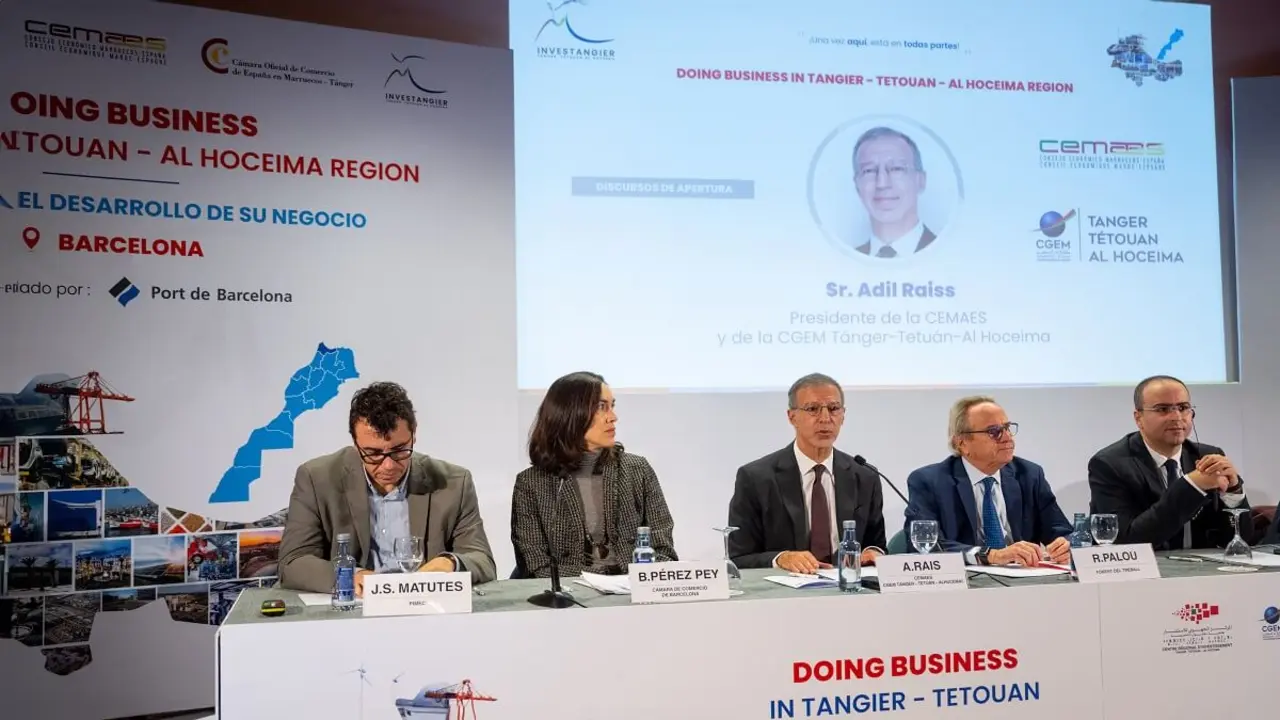 PHOTO/ATALAYAR/GUILLERMO LÓPEZ - Adil Rais, durante su participación en el “Doing Business in Tangier-Tetouan-Al Hoceima Region”