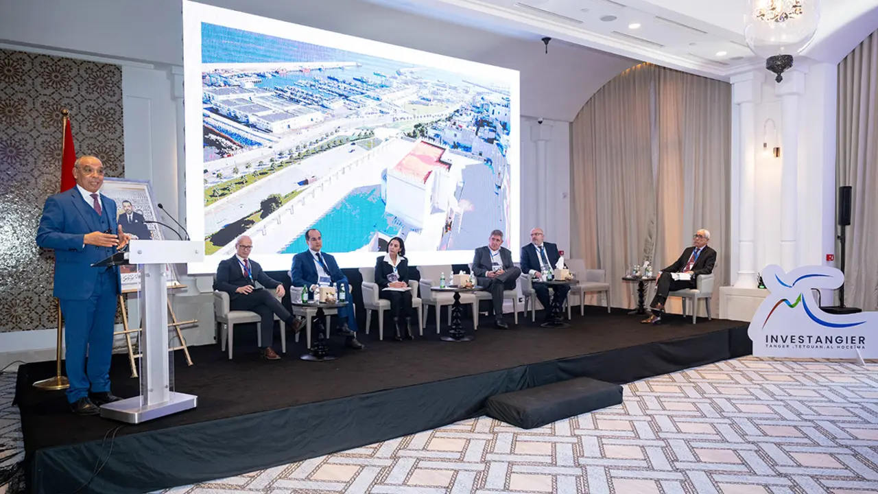 Mohamed Ouanaya, director general de la SAPT y de la SGPTV, en el 3er Encuentro Regional de Logística, dedicado a la región de Tánger-Tetuán-Alhucemas - ATALAYAR/GUILLERMO LÓPEZ