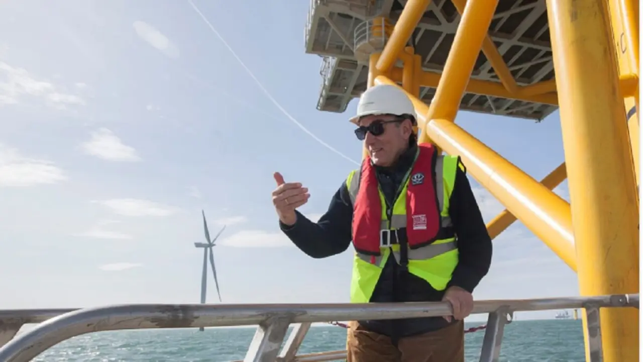 Ignacio Galán, presidente de Iberdrola, fotografiado en un parque eólico marino del Grupo