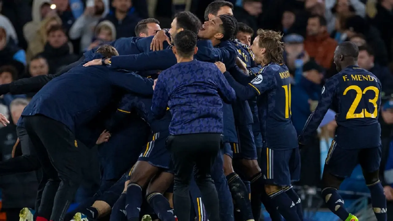 El Manchester City y el Real Madrid disputan el partido de vuelta de cuartos de final de la Liga de Campeones de la UEFA en el Etihad Stadium de Manchester, Inglaterra, el 17 de abril de 2024 - PHOTO/MI News/NurPhoto/NurPhoto vía AFP