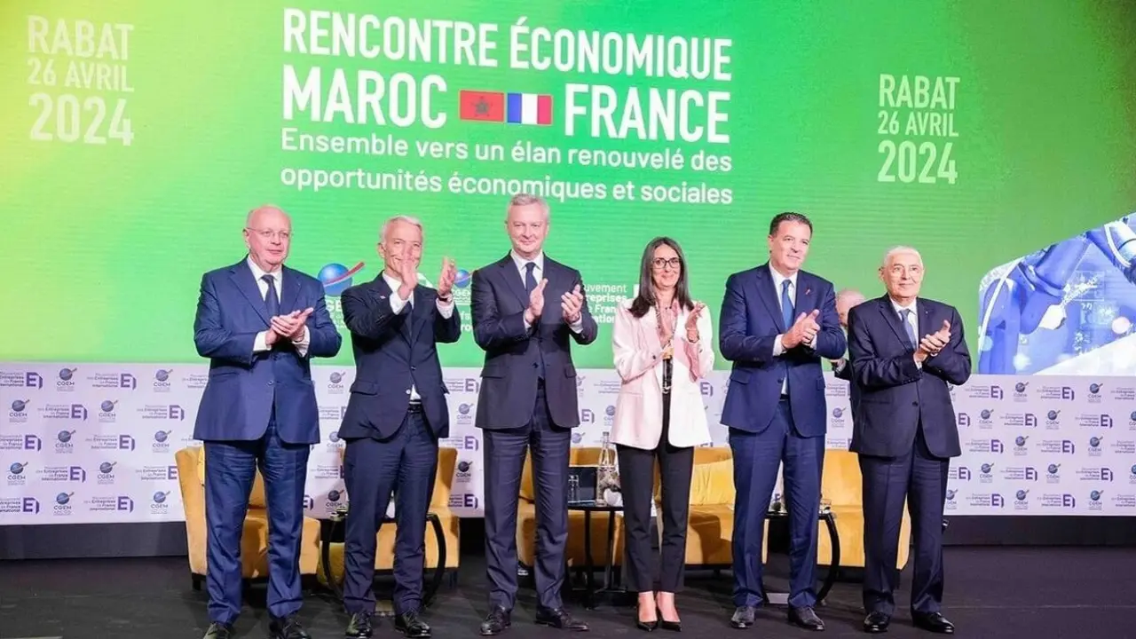 Ministros de Economia de Marruecos y Francia junto con responsables empresariales de ambos países PHOTO/CGEM