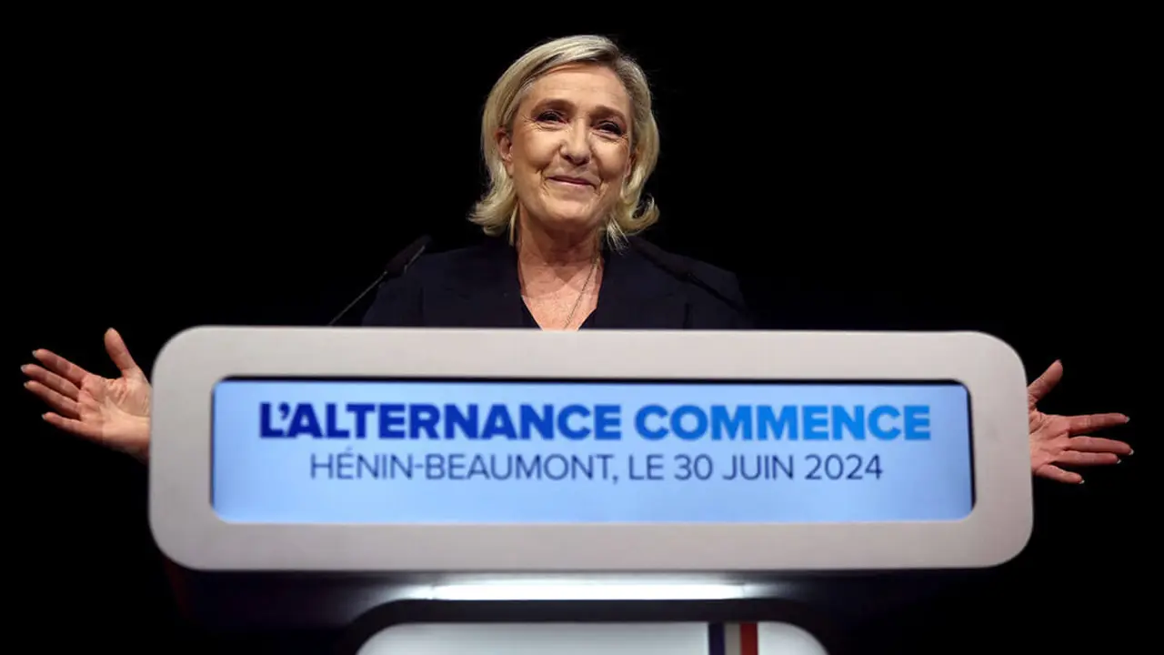 Marine Le Pen, líder del partido Agrupamiento Nacional (RN) - REUTERS/YVES HERMAN